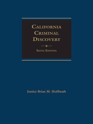 cover image of California Criminal Discovery